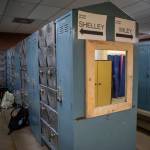The locker room inside College Place Middle School in Lynnwood, Washington, on Thursday, Feb. 1, 2023. If approved, a capital bond measure on the February ballot would allow the school district to rebuild both College Place Elementary and Middle. (Annie Barker / The Herald)