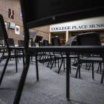 The music room inside College Place Middle School in Lynnwood, Washington, on Thursday, Feb. 1, 2023. If approved, a capital bond measure on the February ballot would allow the school district to rebuild both College Place Elementary and Middle. (Annie Barker / The Herald)