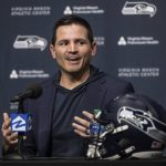 Seattle Seahawks new NFL football head coach Mike Macdonald speaks during an introductory press conference Thursday in Renton. (AP Photo/Stephen Brashear)
