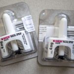 Narcan is displayed on Wednesday, May 17, 2023. (Annie Barker / The Herald)