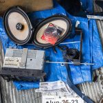 Parts of the van stereo cover the floor on Monday, Feb. 5, 2024 in Granite Falls, Washington. (Olivia Vanni / The Herald)