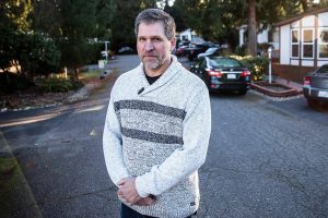 Ken Florczak, president of the five-member board at Sherwood Village Mobile Home community on Tuesday, Feb. 13, 2024 in Mill Creek, Washington. (Olivia Vanni / The Herald)