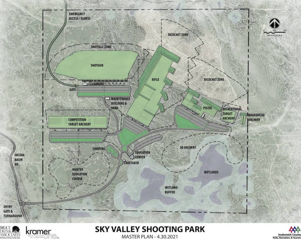 Sky Valley Shooting Park Preliminary Site Plan. (Provided by Snohomish County Department of Conservation & Natural Resources.)