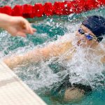 Shorewood freshman Frederick Anderson makes a turn during his victory in the 200 yard individual medley during the WESCO 3A Boys Swim and Dive meet Saturday, Feb. 10, 2024, at the Snohomish Aquatic Center in Snohomish, Washington. (Ryan Berry / The Herald)