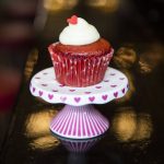 A red velvet cupcake with cream cheese frosting from Mom and Pops Cakery on Wednesday, Feb. 14, 2024 in Everett, Washington. (Olivia Vanni / The Herald)