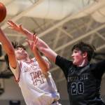 Mount Si’s Marcus Heide (14) shoots the ball during a boys Class 4A bi-district title game between Glacier Peak and Mount Si at North Creek High School on Friday, Feb. 16, 2024 in Bothell, Washington. The Wildcats won, 59-53.(Annie Barker / The Herald)