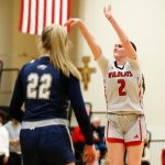 Archbishop Murphy sophomore Brooke Blachly shoots a 3-pointer against Arlington on Jan. 9 in Everett. (Ryan Berry / The Herald)