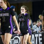 Lake Stevens Emerson Williams reacts to losing to Gonzaga Prep in the 4A girls state basketball tournament on Wednesday, Feb. 28, 2024 in Tacoma, Washington. (Olivia Vanni / The Herald)
