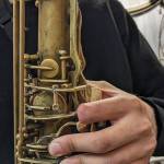 Cytrus saxophonist, Brandon Hailey, plays his modified horn on October 2023 after an 11 months hiatus due to a work related injury. (Photo provided by Brandon Hailey)