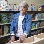Irene Kuntz, who lost her sister Linda McPherson in the Oso mudslide, at the Darrington Library on Monday, March 18, 2024 in Darrington, Washington. (Olivia Vanni / The Herald)