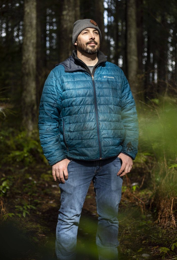Oak Rankin outside of the Darrington Ranger Station on Monday, March 4, 2024 in Darrington, Washington. (Olivia Vanni / The Herald)
