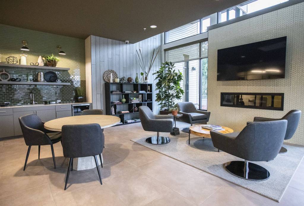 A waiting area at the Four Corners housing complex on Wednesday, Jan. 24, 2024 in Everett, Washington. (Olivia Vanni / The Herald)