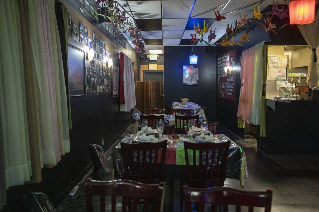 Inside the Grouchy Chef on Sunday, March 3, 2024 in Mukilteo, Washington.(Annie Barker / The Herald)