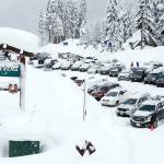 One of the parking lots at Stevens Pass Thursday afternoon on December 30, 2021.  (Kevin Clark / The Herald)