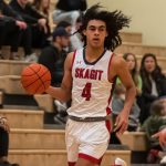 Skagit Valley College's Sylas Williams, a Jackson High School graduate, takes the ball up the court during a game at Skagit Valley College. (Photo courtesy of Skagit Valley College)