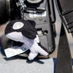 Cindi Rauschs orca keychain attached to her camera on Monday, March 18, 2024 near Sandy Point in Langley, Washington. (Annie Barker / The Herald)