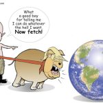 PUTIN'S FAITHFUL PUPPY, EXPRESIDENT DONALD J. TRUMP, RUSSIAN PRESIDENT VLADIMIR PUTIN, RUSSIA, NATO, NORTH ATLANTIC TREATY ORGANIZATION, WORLD WAR III, UKRAINE, POLAND, GERMANY, FETCH, EARTH