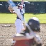 Glaicer Peaks Maya Mesa pitches during the game against Snohomish on Friday, March 15, 2024 in Snohomish, Washington. (Olivia Vanni / The Herald)