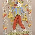 Watch for style or type in descriptions of antiques. Glass like this enameled cologne bottle is usually called Stiegel type because it is virtually impossible to tell whether it was made by Henry William Stiegel or another glassmaker.