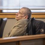Alan Dean listens to T.J. Peters testify at the Snohomish County Courthouse on Tuesday, March 26, 2024 in Everett, Washington. (Olivia Vanni / The Herald)