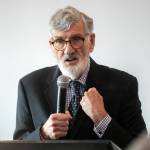 Graham Kerr, the Galloping Gourmet, speaks to a crowd during Senior Expo on Tuesday, March 26, 2024, at Hotel Indigo in Everett, Washington. (Ryan Berry / The Herald)