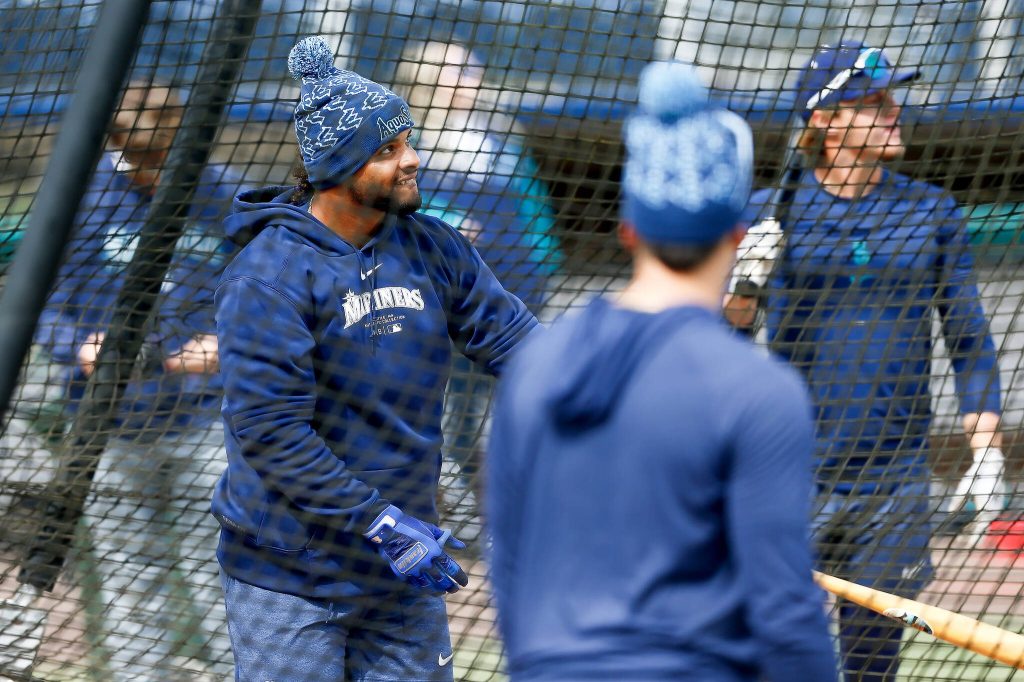 The Everett AquaSox practice Tuesday, April 2, 2024, at Funko Field in Everett, Washington. (Ryan Berry / The Herald)