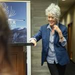 Dermatology patient Sheryl Cayford speaks about her experience with GentleCure on Wednesday, April 17, 2024 in Mill Creek, Washington. (Olivia Vanni / The Herald)