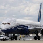 Boeing employees walk by a Boeing 787-10 Dreamliner at the companys facility in South Carolina after conducting its first test flight at Charleston International Airport in North Charleston, South Carolina in 2017. (AP Photo/Mic Smith, File)