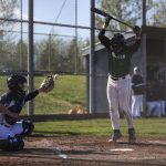 Jacksons Gavin Clark (5) dodges a ball during a baseball game between Jackson and Glacier Peak at Glacier Peak High School on Tuesday, April 16, 2024 in Snohomish, Washington. Glacier Peak won 3-0. (Annie Barker / The Herald)