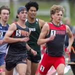 Stanwoods Ryan Khoury runs in the boys 800 meters during the Eason Invitational at Snohomish High School on Saturday, April 20, 2024 in Snohomish, Washington. (Olivia Vanni / The Herald)