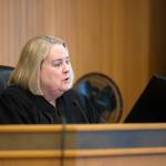 Judge Millie M. Judge speaks to Alan Edward Dean during his sentencing Wednesday, April 24, 2024, at Snohomish County Superior Court in Everett, Washington. (Ryan Berry / The Herald)