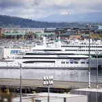 Amadea, a superyacht, docked at the Port of Everett on Monday, April 29, 2024 in Everett, Washington. (Olivia Vanni / The Herald)