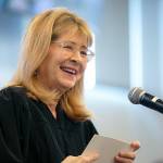 Retired Snohomish County Superior Court Judge Anita Farris smiles as she speaks to a large crowd during the swearing-in of her replacement on the bench, Judge Whitney M. Rivera, on Thursday, May 9, 2024, at Snohomish County Superior Court in Everett, Washington. (Ryan Berry / The Herald)