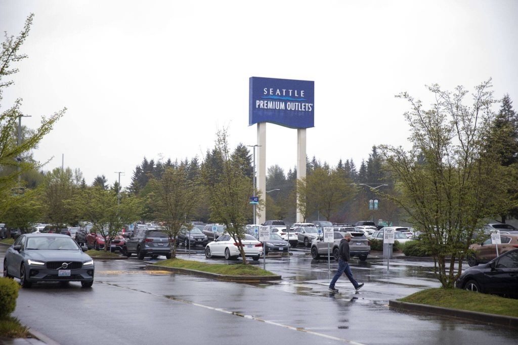 Seattle Premium Outlets on Thursday, April 25, 2024 in Quil Ceda Village, Washington. (Olivia Vanni / The Herald)
