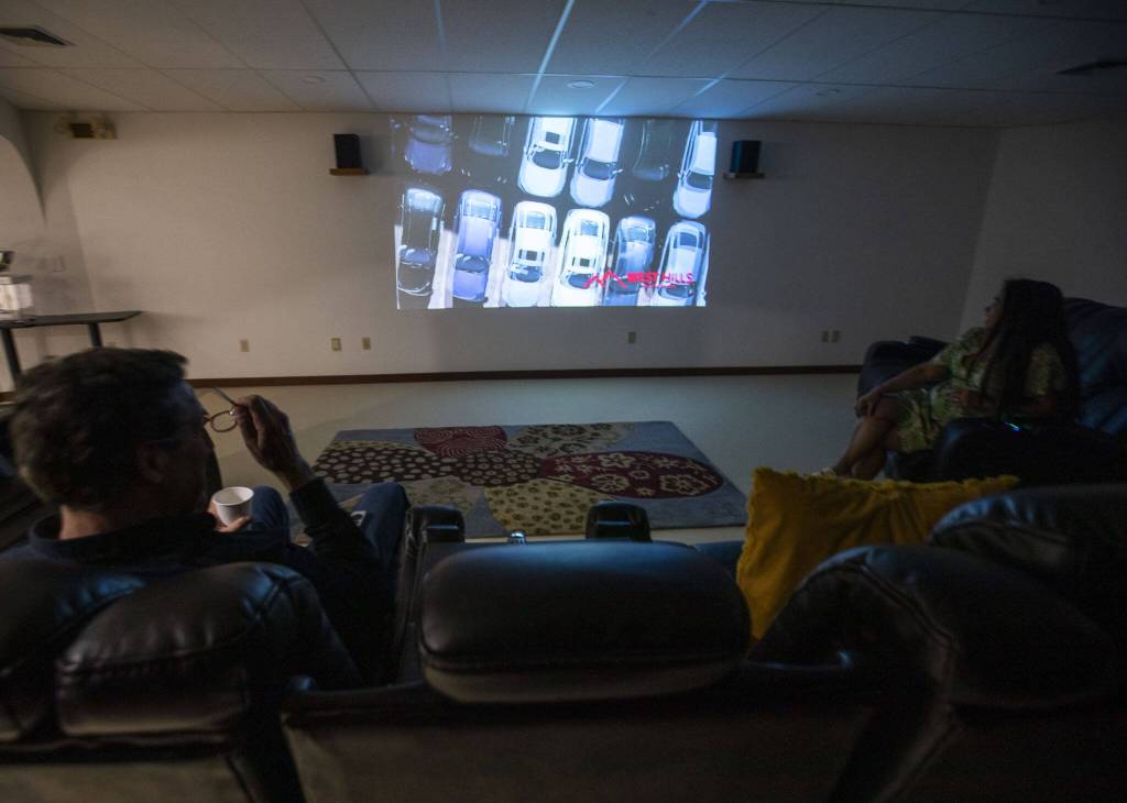 Inside a TV room space. (Olivia Vanni / The Herald)