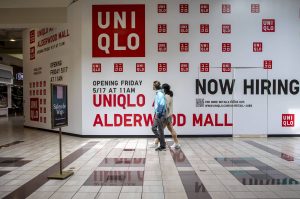 The site of a new Uniqlo store coming to Alderwood Mall in Lynnwood, Washington on May, 3, 2024. (Annie Barker / The Herald)
