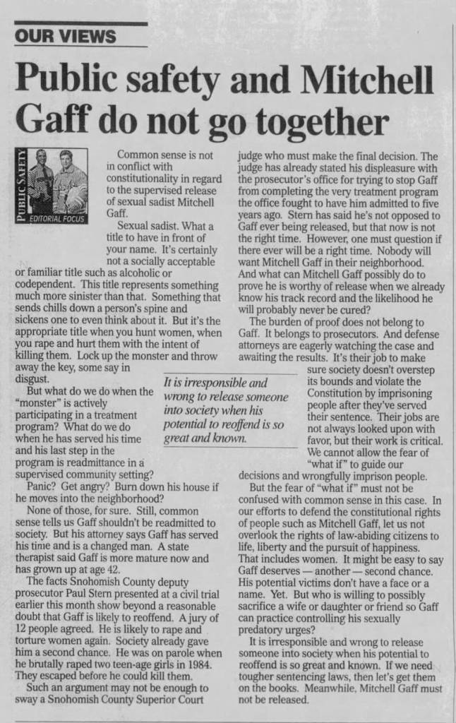 An editorial article posted in the opinion section of The Everett Daily Herald on Aug. 24, 2000.