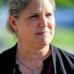 Michelle Bennett during a meet-and-greet with Edmonds Police Chief finalists at the Edmonds Library. (Kevin Clark / The Herald file)