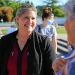 Michelle Bennett Wednesday afternoon during a meet-and-greet with Edmonds Police Chief finalists at the Edmonds Library on August 4, 2021.  (Kevin Clark / The Herald)