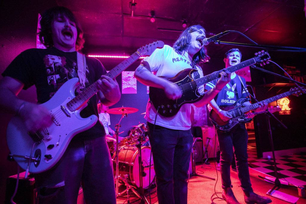 Dead Energy performs at Lucky Dime during the first day of the Fishermans Village Music Fest on Thursday, May 16, 2024 in Everett, Washington. (Olivia Vanni / The Herald)