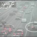 Two people fight on the side of I-5 neat Marysville. (Photo provided by WSDOT)