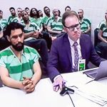 Raul Benitez Santana appears in court via video on charges of vehicular homicide Monday, March 4, 2024, at Snohomish County Superior Court in Everett, Washington. (Ryan Berry / The Herald)