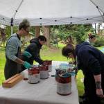 Whidbey Renaissance Faire volunteers work on the set. (Photo provided)