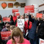 People fill the board room for public comment during a Marysville School Board meeting on Monday, Feb. 5, 2024 in Marysville, Washington. (Olivia Vanni / The Herald)
