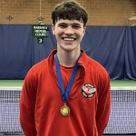 Archbishop Murphy senior Cole Balen poses for a photo after winning the Class 2A boys singles title at the Nordstrom Tennis Center in Seattle on May 25, 2024. Balen never dropped a set in any of his four matches and was the only Snohomish County competitor to win first place this season. (Photo courtesy Kathy Kenny)