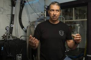 Stephen Chavez, owner of Crossed Arrows Brewery, speaks about the future of his brewery. (Photo by Caitlyn Anderson)