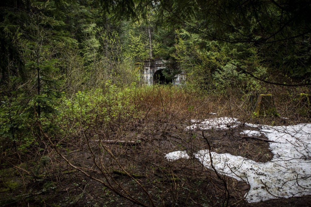 A former train tunnel on the Iron Goat Trail in Leavenworth, Washington on Sunday, May 19, 2024. (Annie Barker / The Herald)