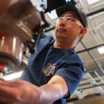 Manufacturing Academy student works on a project in May 2023 at Advanced Manufacturing Apprenticeships Green River College Manufacturing Academy cohort. (Photo provided by AJAC)