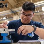 Manufacturing Academy student works on a project in March 2023 at Advanced Manufacturing Apprenticeships' Bates Technical College Manufacturing Academy cohort. (Photo provided by AJAC)