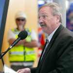 Snohomish County Executive and Sound Transit Board Vice Chair Dave Somers speaks during a press event at the Lynnwood City Center Link Station on Friday, June 7, 2024, in Lynnwood, Washington. (Ryan Berry / The Herald)